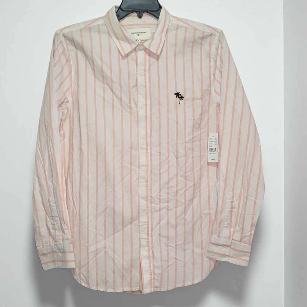Modern Amusement Pink Casual Button Down Shirt